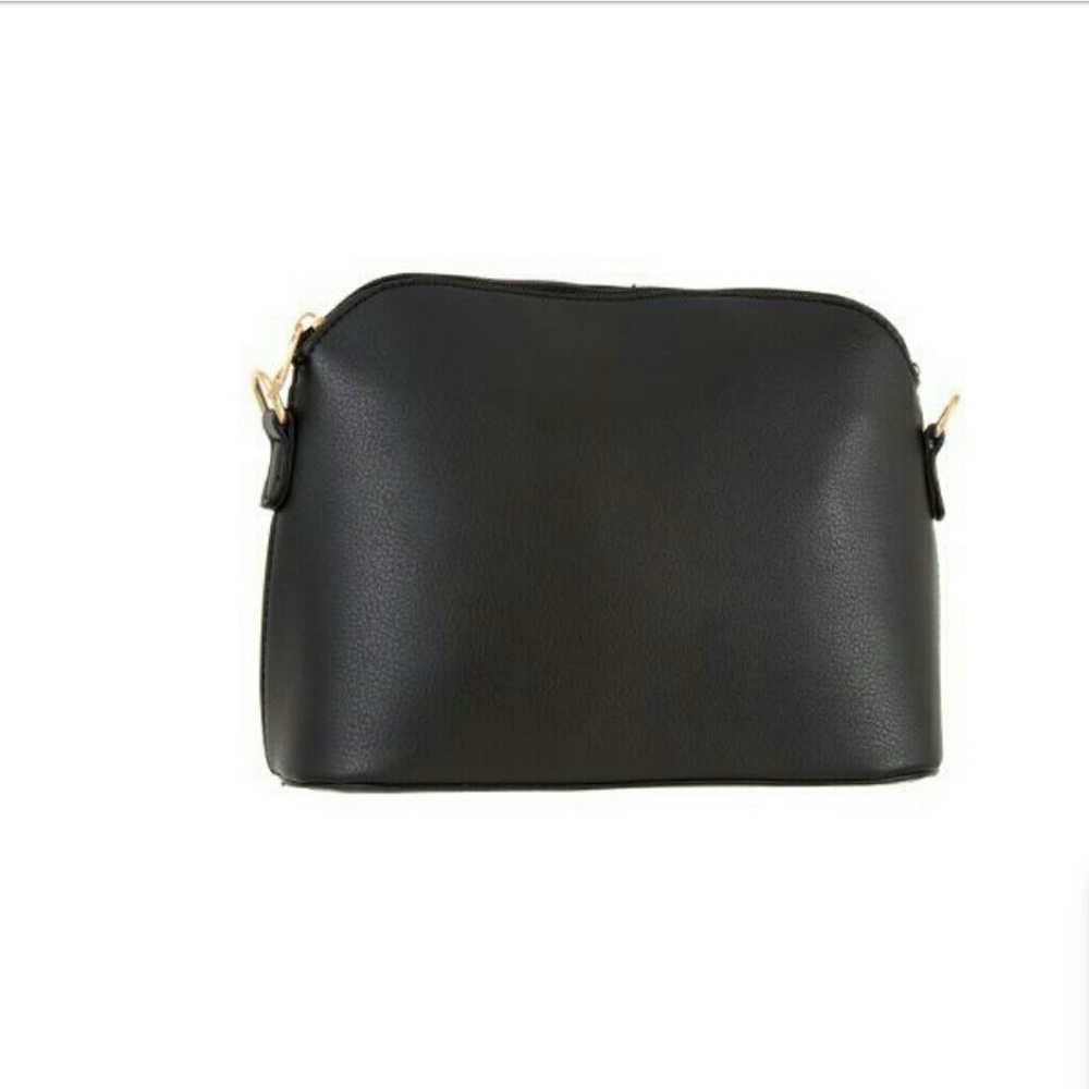 Faux leather dome crossbody bag